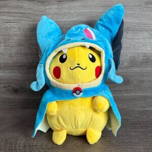 Pokemon Blue Gyarados Pikachu Poncho Costume Cosplay Plush NWOT